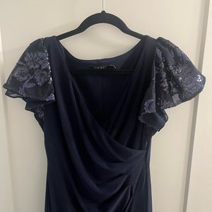 Lauren Ralph Lauren Flutter-Sleeve Gown